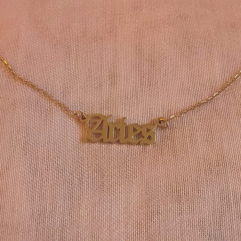 Aries zodiac necklace